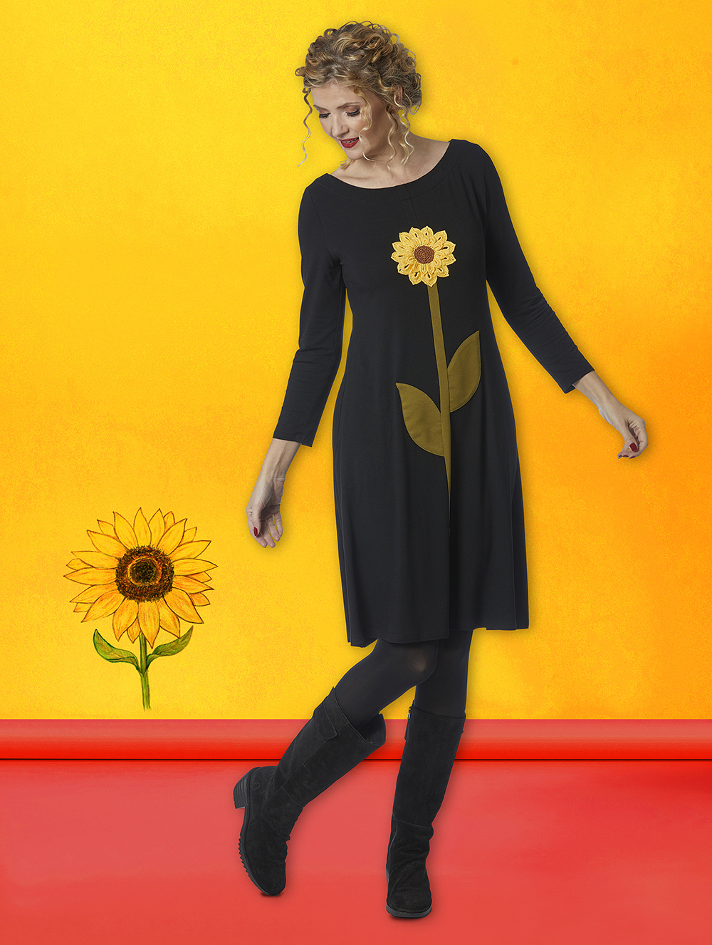 Kør væk Dare Idol Caroline Sunflower - duMilde - Madame Butterfly - Tøj/brugskunst -  Certificeret webshop