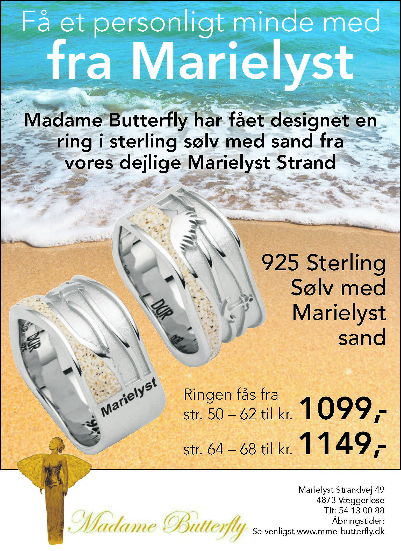 Modsige TRUE Lao Marielyst Ring i str. 50 - 62 - Madame Butterfly - Tøj/brugskunst -  Certificeret webshop