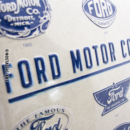 Ford Motor Logo Evolution - Metalskilt - Madame Butterfly - - Certificeret webshop