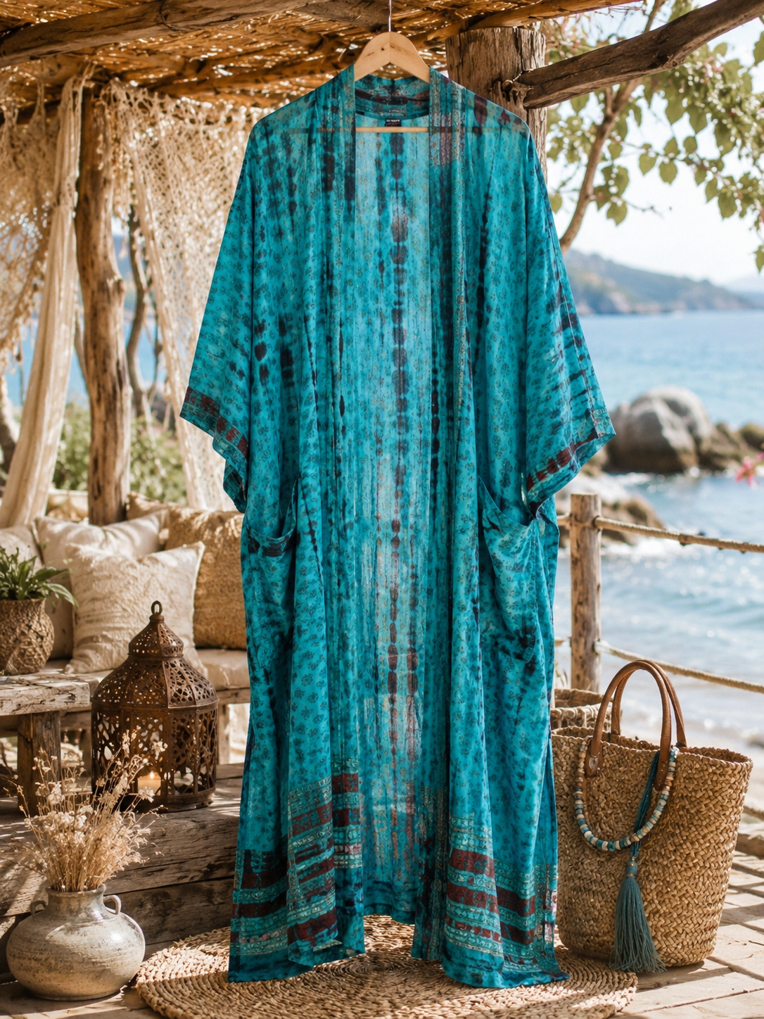 Recycled Silke Kimono - One of a kind - Billede 2