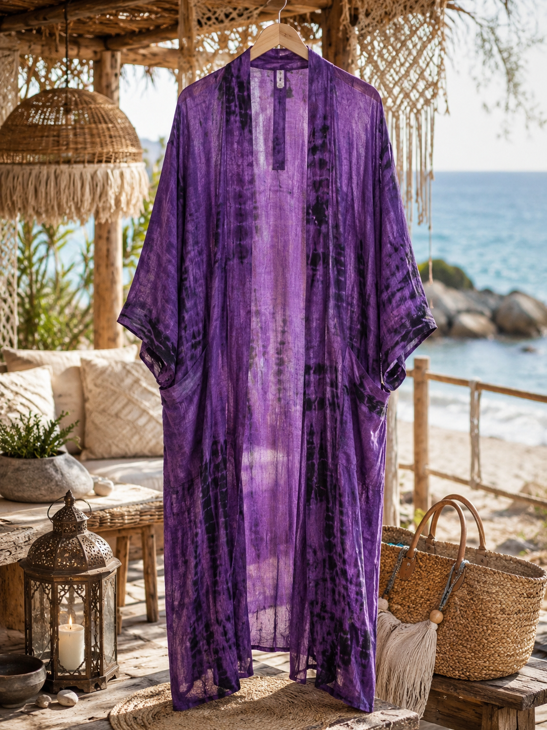 Recycled Silke Kimono - One of a kind - Billede 3
