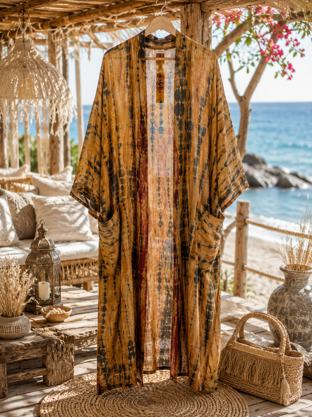 Recycled Silke Kimono - One of a kind - Billede 7