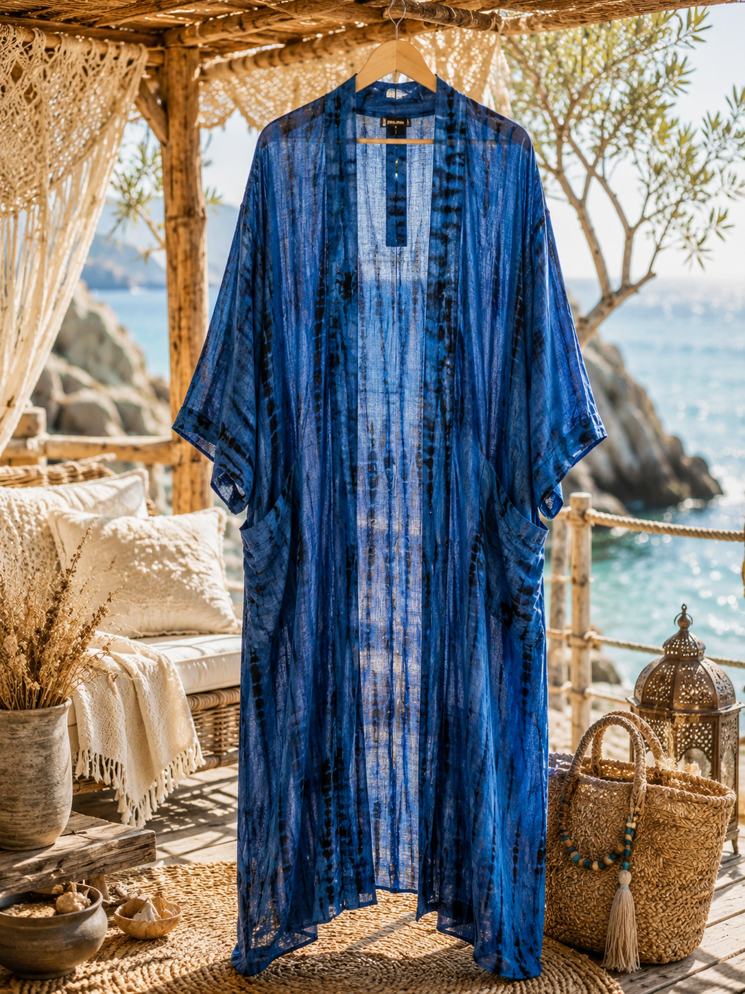 Recycled Silke Kimono - One of a kind - Billede 8