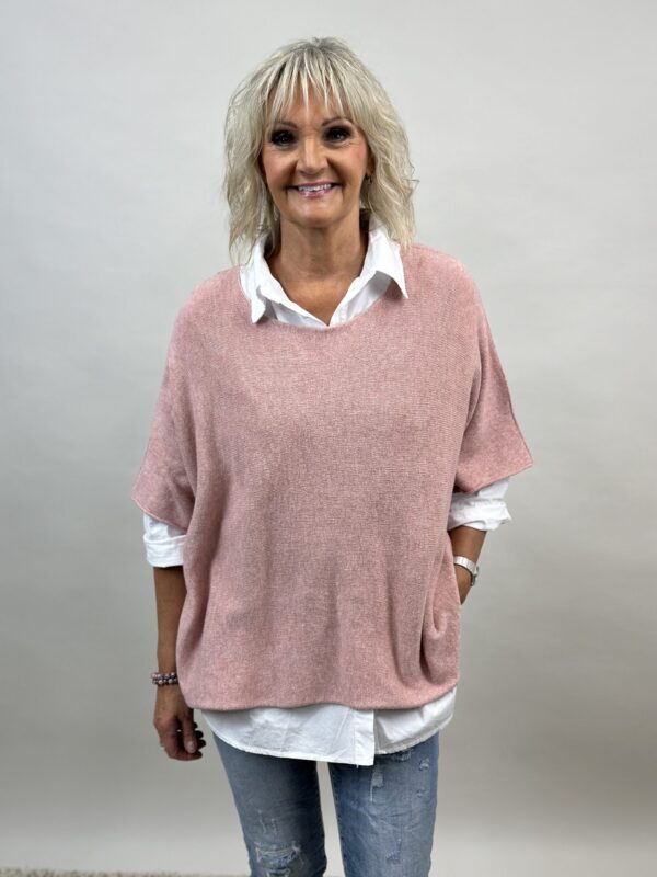 Nessa Poncho Blouse/Rose - Mix By Heart