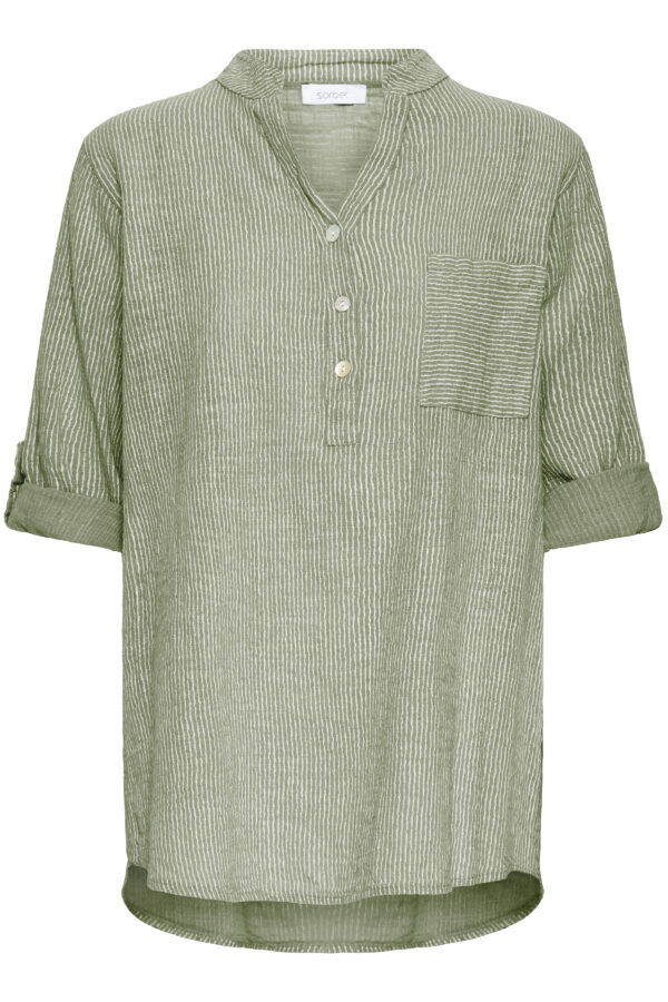 Alexa skjortebluse m/striber - Sorbet