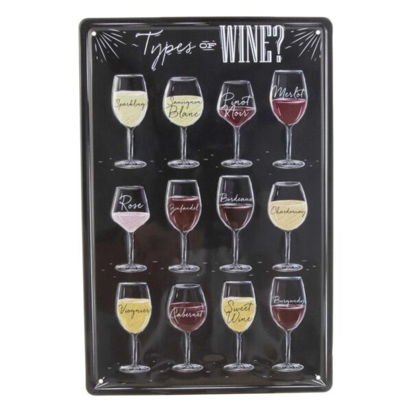 Metalskilt Types of Wine