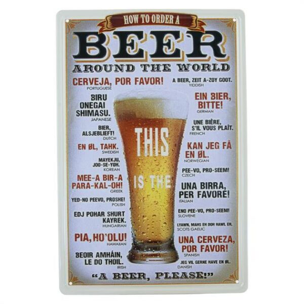 Metalskilt Beer around the World