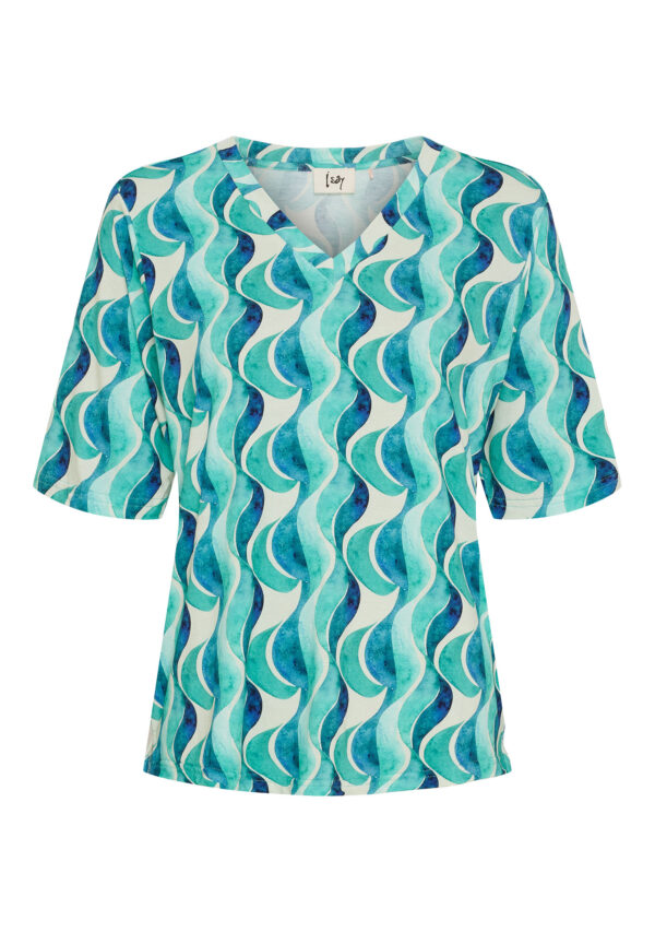 Louis Basic v-neck /Aqua Flow - Isay