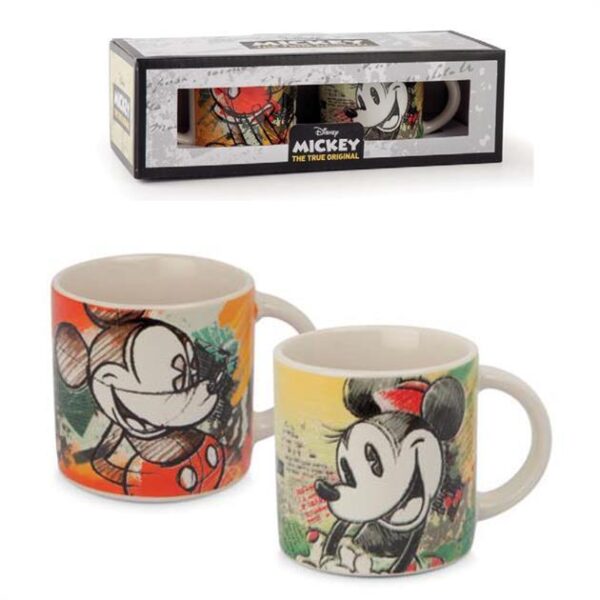 Walt Disney små krus Mickey + Minnie /grøn og rød