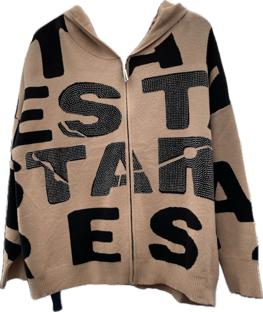 Cardigan m/hætte og similisten - Janne K