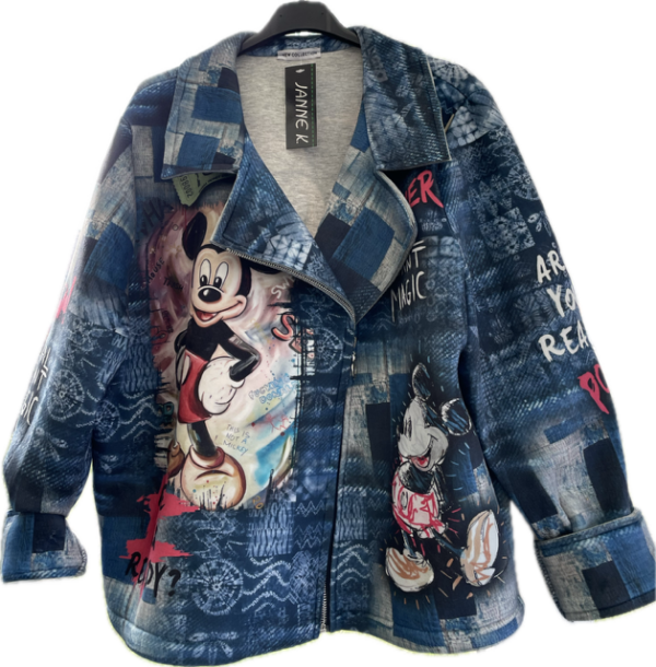 Jakke med Mickey Mouse/ blå - Janne K