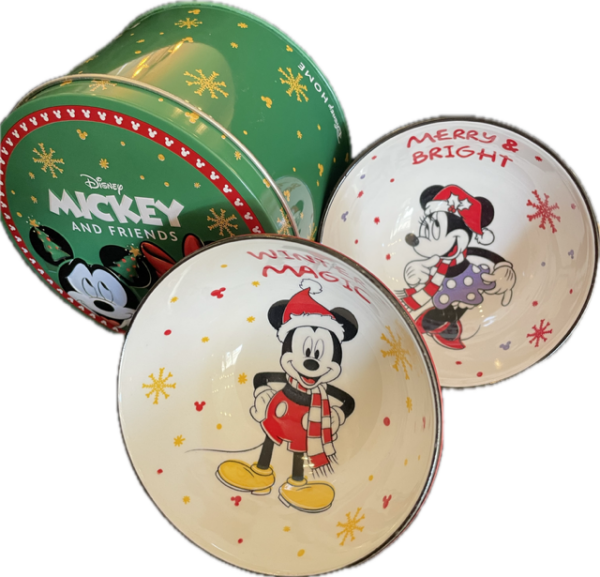 Walt Disney Mickey + Minnie /Metaldåse med 2 skåle
