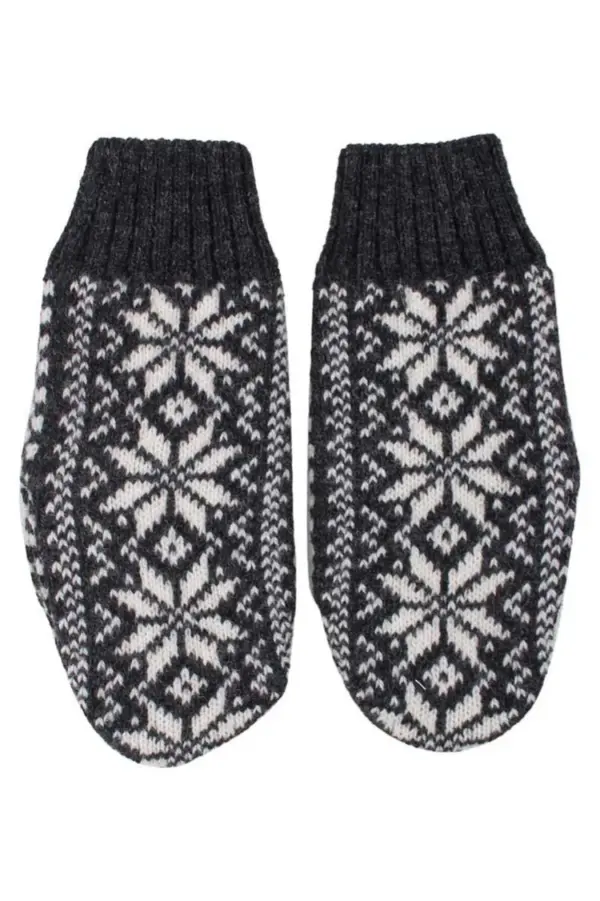 Danestay Warm Wool Mittens Dk Grey/White - Danefæ