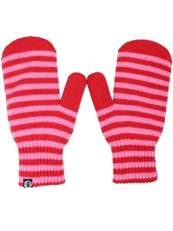 Danicebird Wool Mittens Bright Red/Spicy Pink - Danefæ