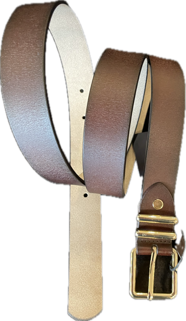 Læderbælte brun/guld - Lisbeth Merrild