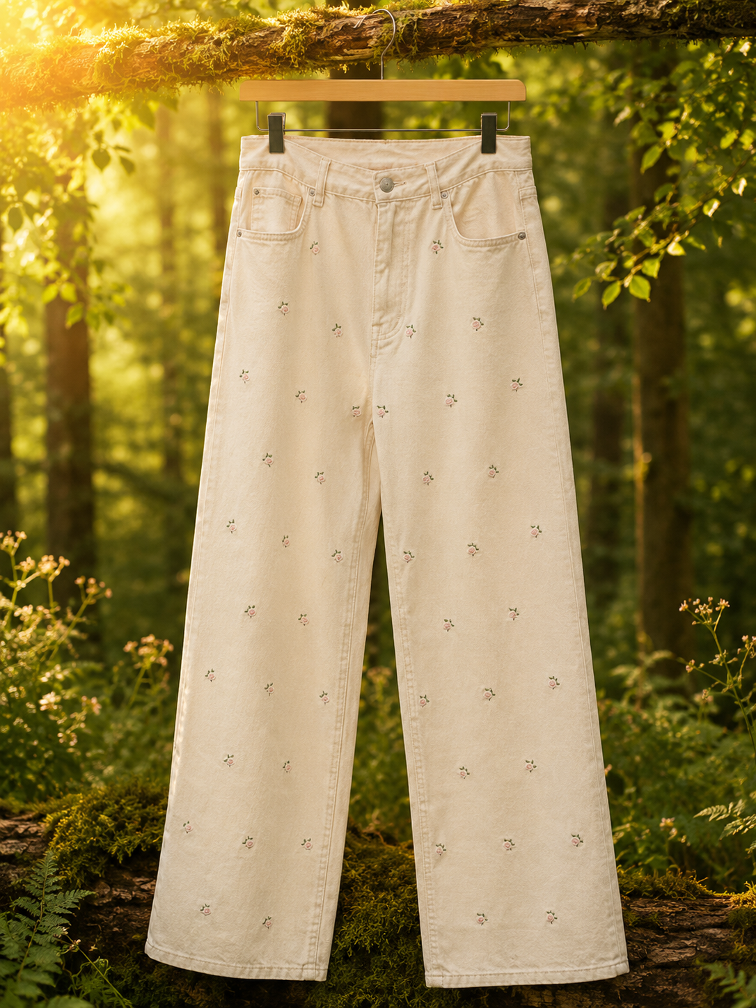 Buks m/broderede blomster - Janne K