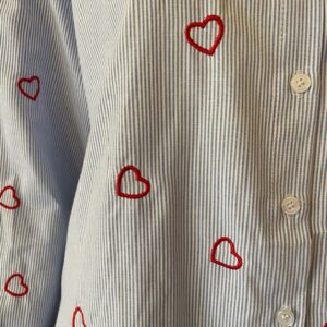 Alternative view of Stribet skjorte m/ røde hjerter - Janne K