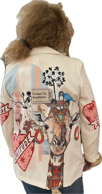 Blazerjakke med Giraf/ creme - Janne K - Image 2