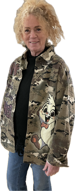 Camouflage jakke m/kanin - Janne K