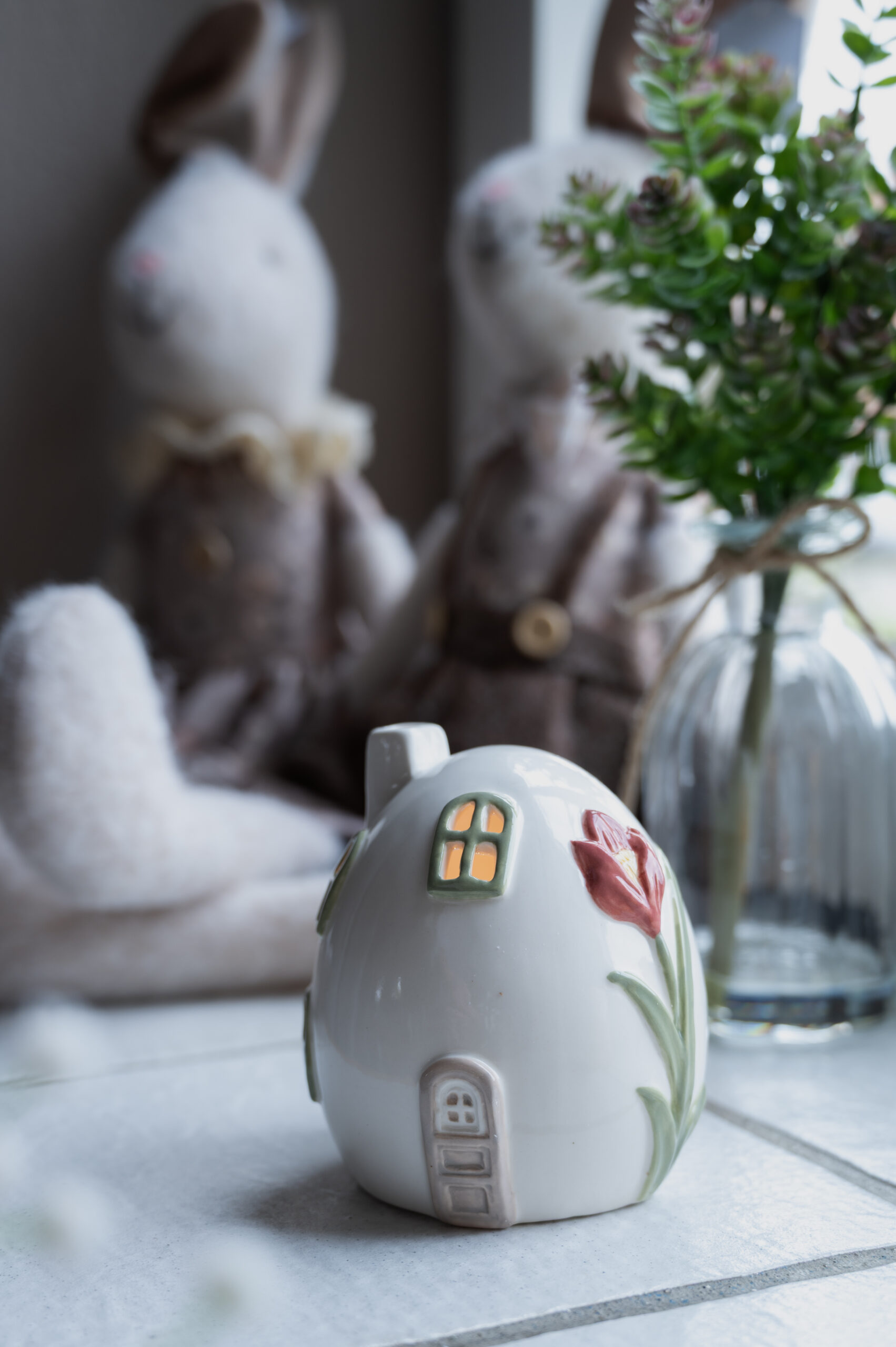 Keramik hus til fyrfadslys i hvid - Det gamle Apotek - Image 2