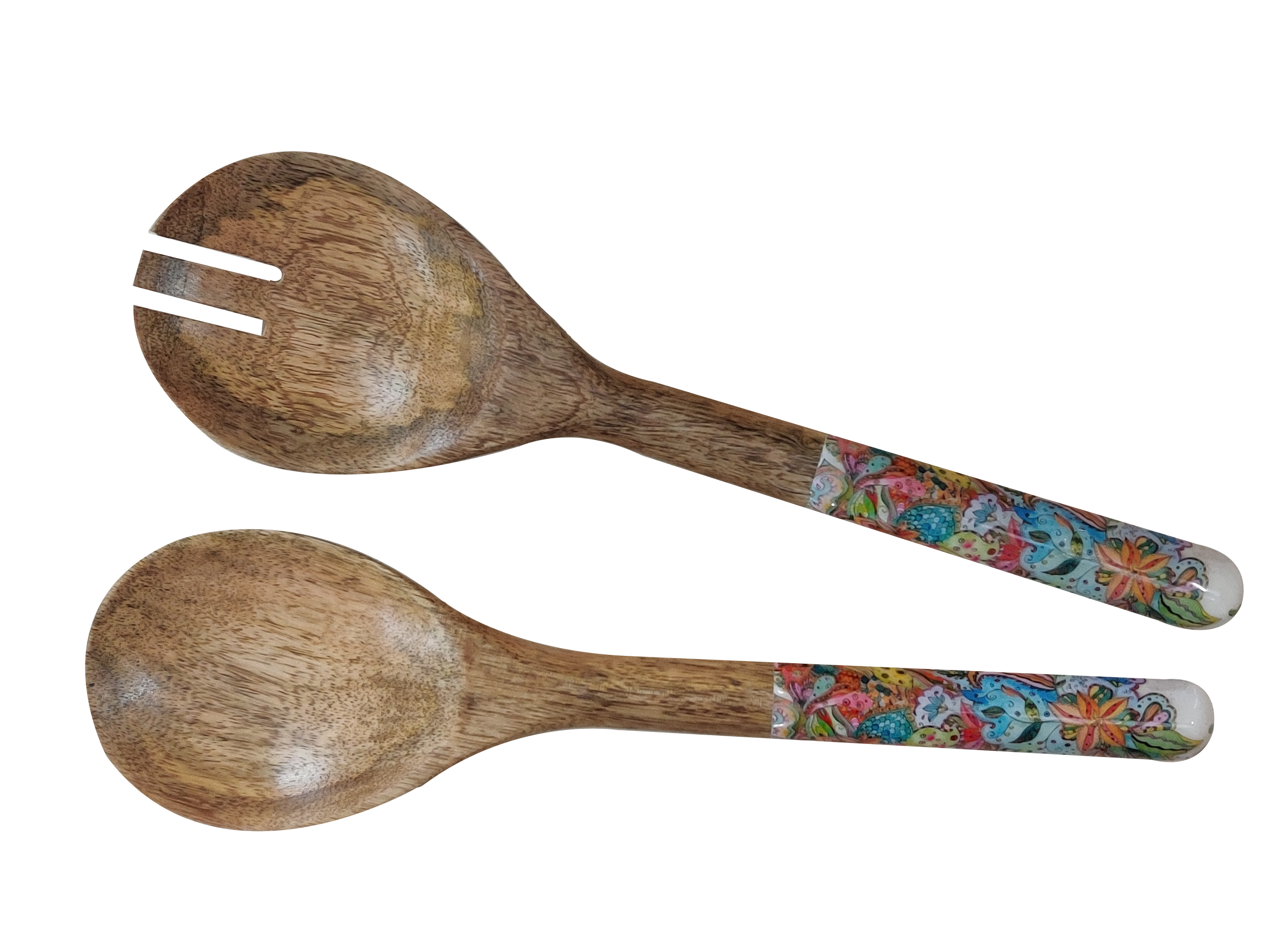 Salatbestik i mangotræ/multicolor - by Room