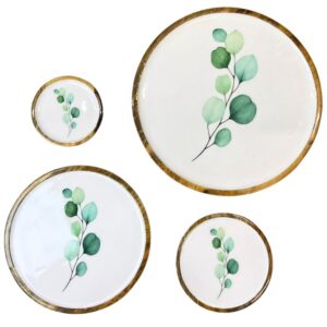 Alternative view of Sæt m/4 runde mango tallerkener/eucalyptus - by Room