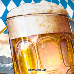 Alternative view of Rundt Biergarten Skilt - Metalskilt