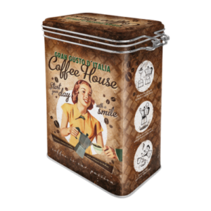 Alternative view of Lufttæt Kaffedåse med Coffee House retro print - Metaldåse