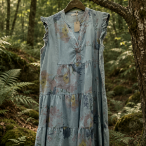 Denim Tunika m/flæser One Size - Janne K
