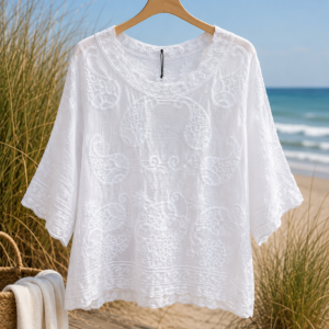 Blondebluse Kimme/Hvid - Janne K