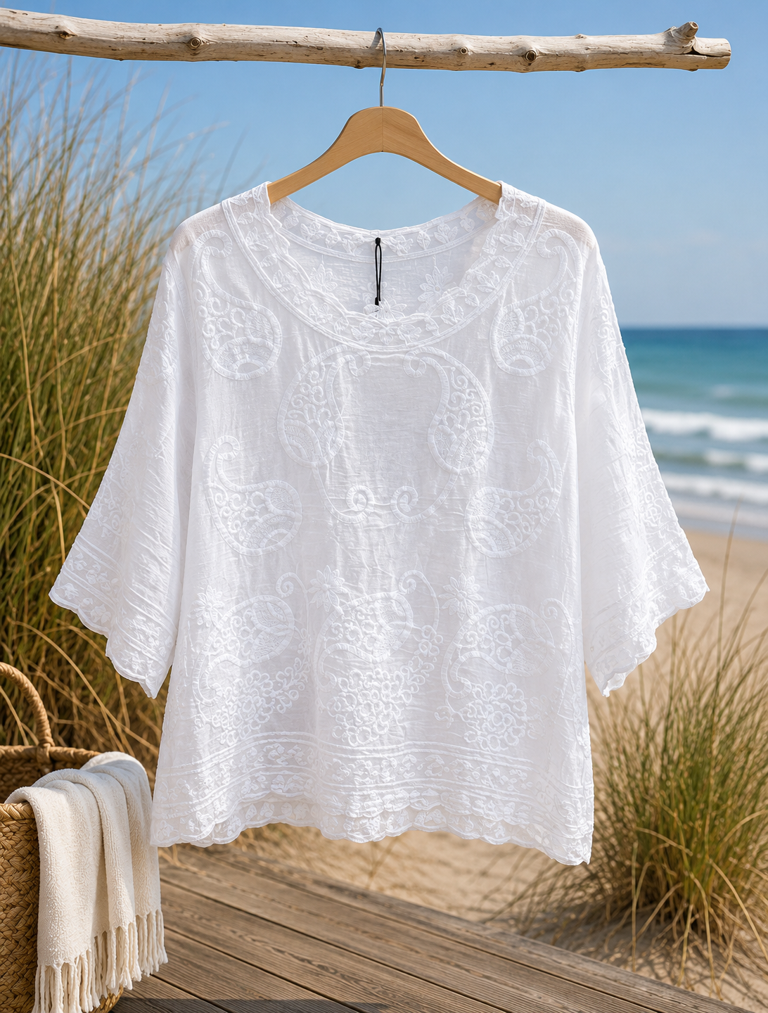 Blondebluse Kimme/Hvid - Janne K