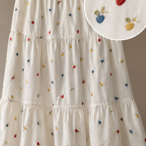 Alternative view of Nederdel med broderede blomster - Janne K