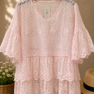 Bluse Ellinora m/ blonder - Janne K
