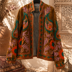 Alternative view of Velour Jakke med Broderi - Janne K
