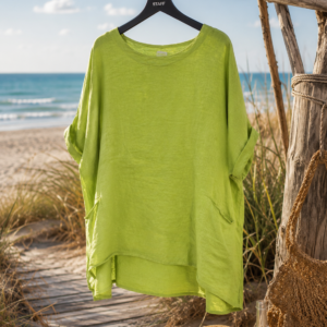 Alternative view of Oversize hørbluse m/lommer - Janne K