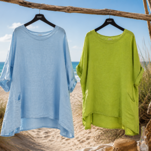Oversize hørbluse m/lommer - Janne K