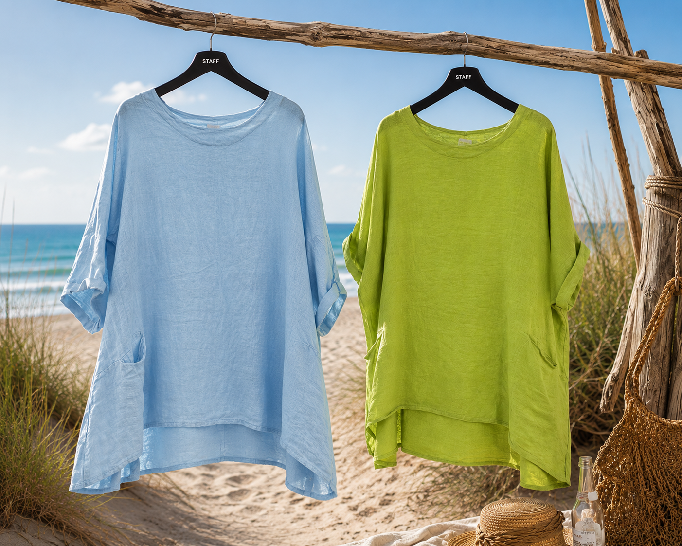 Oversize hørbluse m/lommer - Janne K