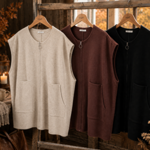 Cardigan eller vest m/lynlås - Janne K