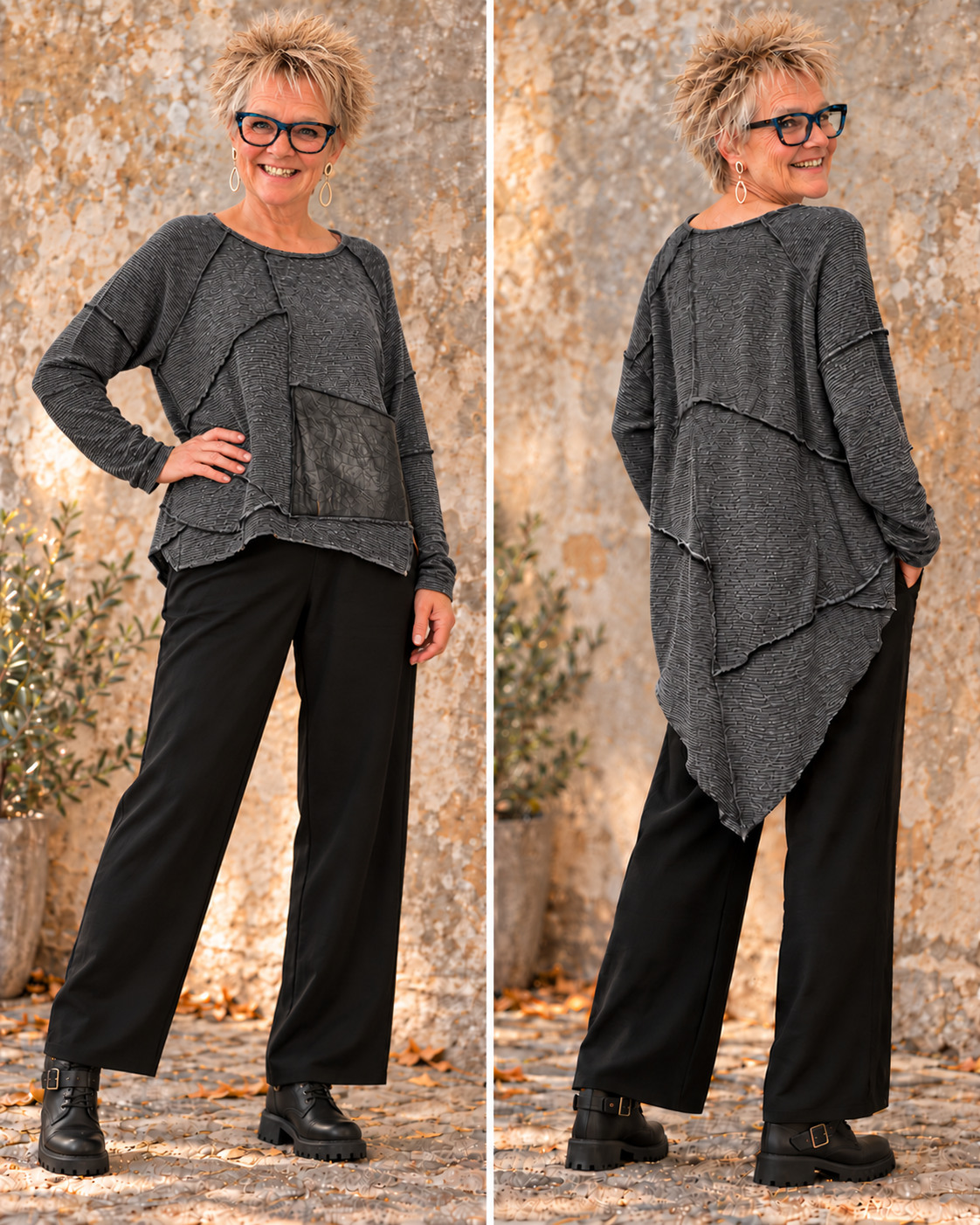Sweater Jovial/ mørkegrågrå - Black by K&M